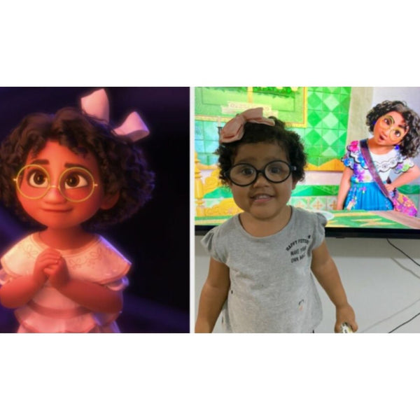 A little girl connects with Disney's Encanto Film through the main character, Mirabel. 